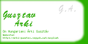 gusztav arki business card